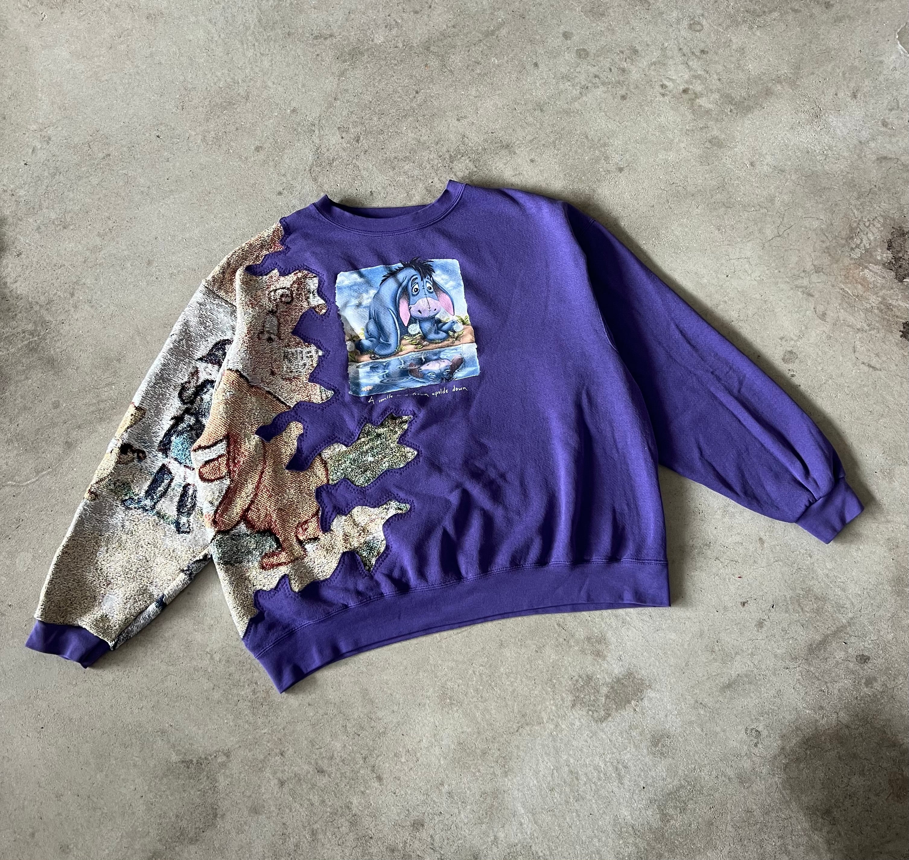 Vintage Reworked Pooh Bear Eeyore Crewneck (XL)