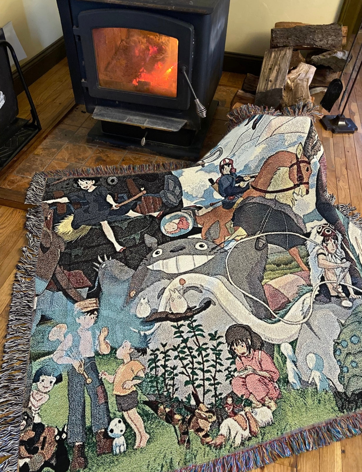 Studio Ghibli 100% Cotton Throw Blanket (approx. 5.5 feet x 4.5 feet) International Shipping Offered