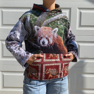 Red Panda + Elephants Hoodie (Unisex L/XL)