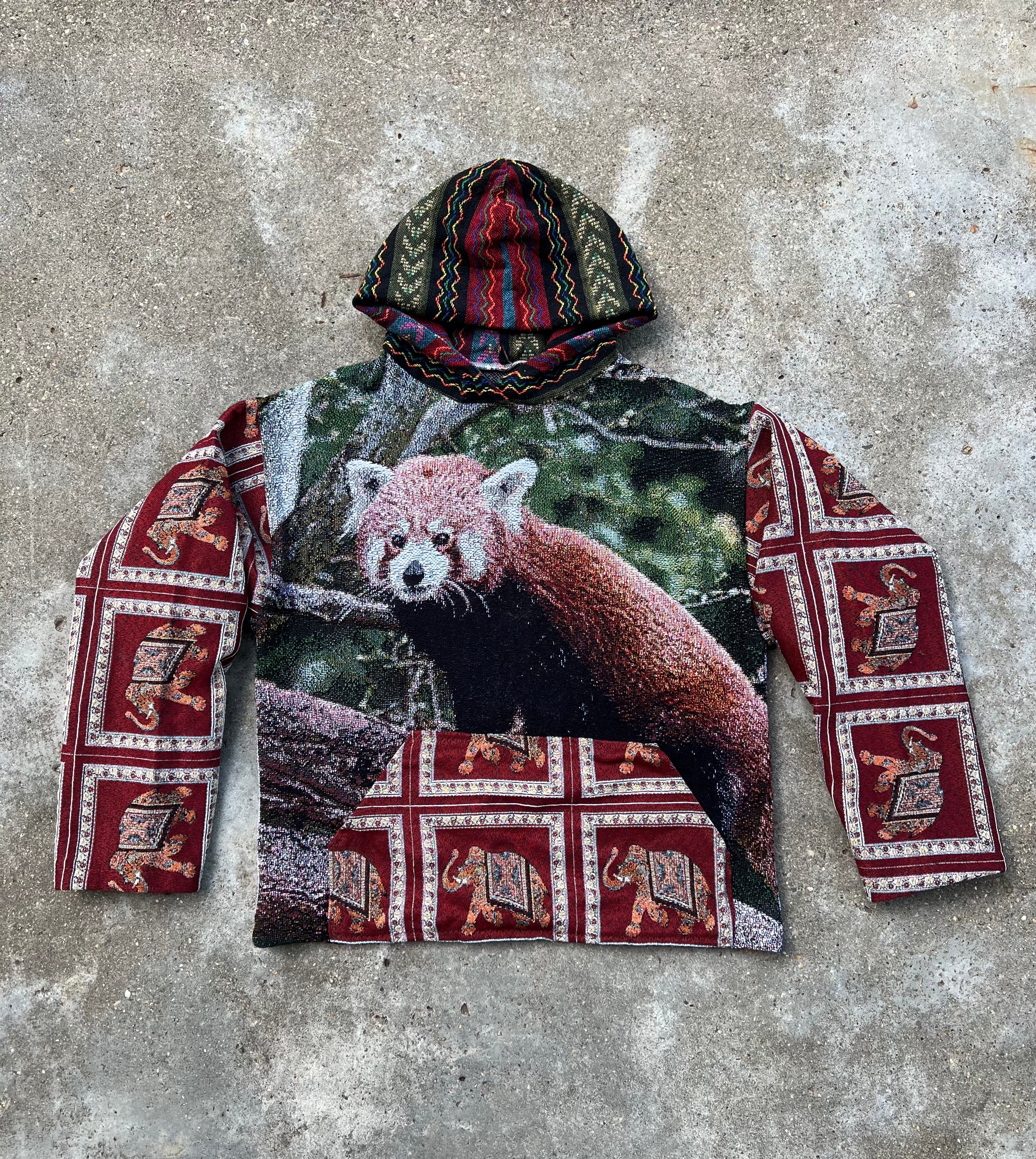 Red Panda + Snow Leopard Hoodie (Unisex S/M)