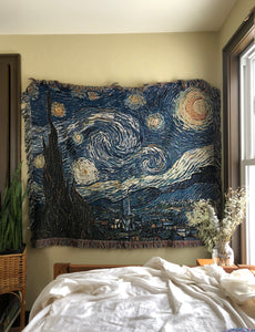 Van Gogh Starry Night Tapestry Throw Blanket (5 feet x 4 feet)